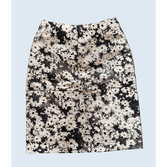 STELLA McCARTNEY Black & White Floral Print Pencil Skirt Size XS - Picture 4 of 7